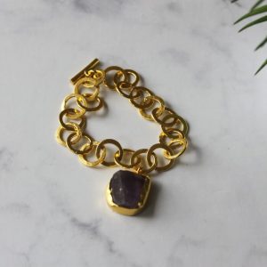 Amethyst Link Bracelet