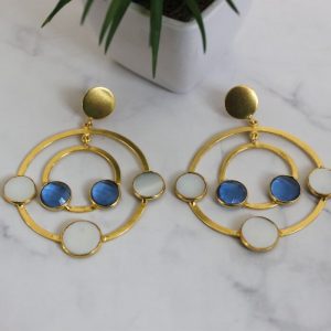 Hydro M.o.P. Earrings (D.Blue)