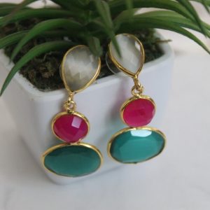 Monalisa Drops ( Pink/Green/white)